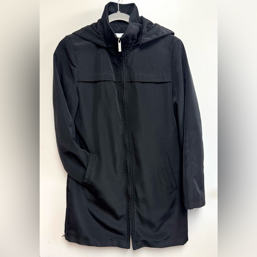 Calvin Klein Black Water Resistant Coat With Removable Hood